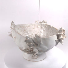 Загрузить изображение в средство просмотра галереи, Bowl "With Flowers white"ceramic hand- made Art by Asia Terek