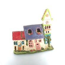 Load image into Gallery viewer, Triple House With Tower ceramic hand-made Art by Asia Terek