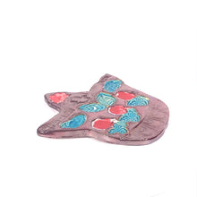 Загрузить изображение в средство просмотра галереи, 6. Hamsa Lucky Talisman (shaped like a hand) ceramic hand-made Art by Asia Terek