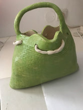 Загрузить изображение в средство просмотра галереи, 15. Vase “ Green bag” ceramic Art by Asia Terek
