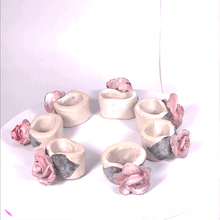 Загрузить изображение в средство просмотра галереи, "Napkin rings with roses Vintage"ceramic hand-made Art by Asia Terek