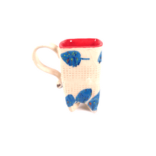 Load image into Gallery viewer, Cup " With Leaves" ceramic hand- made Art by Asia Terek