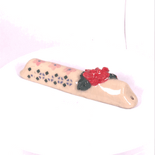 Загрузить изображение в средство просмотра галереи, 13. Mezuzah "With Red Rose"ceramic hand-made Art by Asia Terek