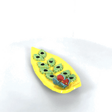 Загрузить изображение в средство просмотра галереи, 4. Candle Holder "Butterly on Leaves'' ceramic hand-made Art by Asia Terek