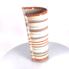 Load image into Gallery viewer, 4. &quot;Striped vase &quot;ceramic hand-made Art by Asia Terek
