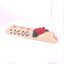 Load image into Gallery viewer, 13. Mezuzah &quot;With  Red Rose&quot;ceramic hand-made Art by Asia Terek
