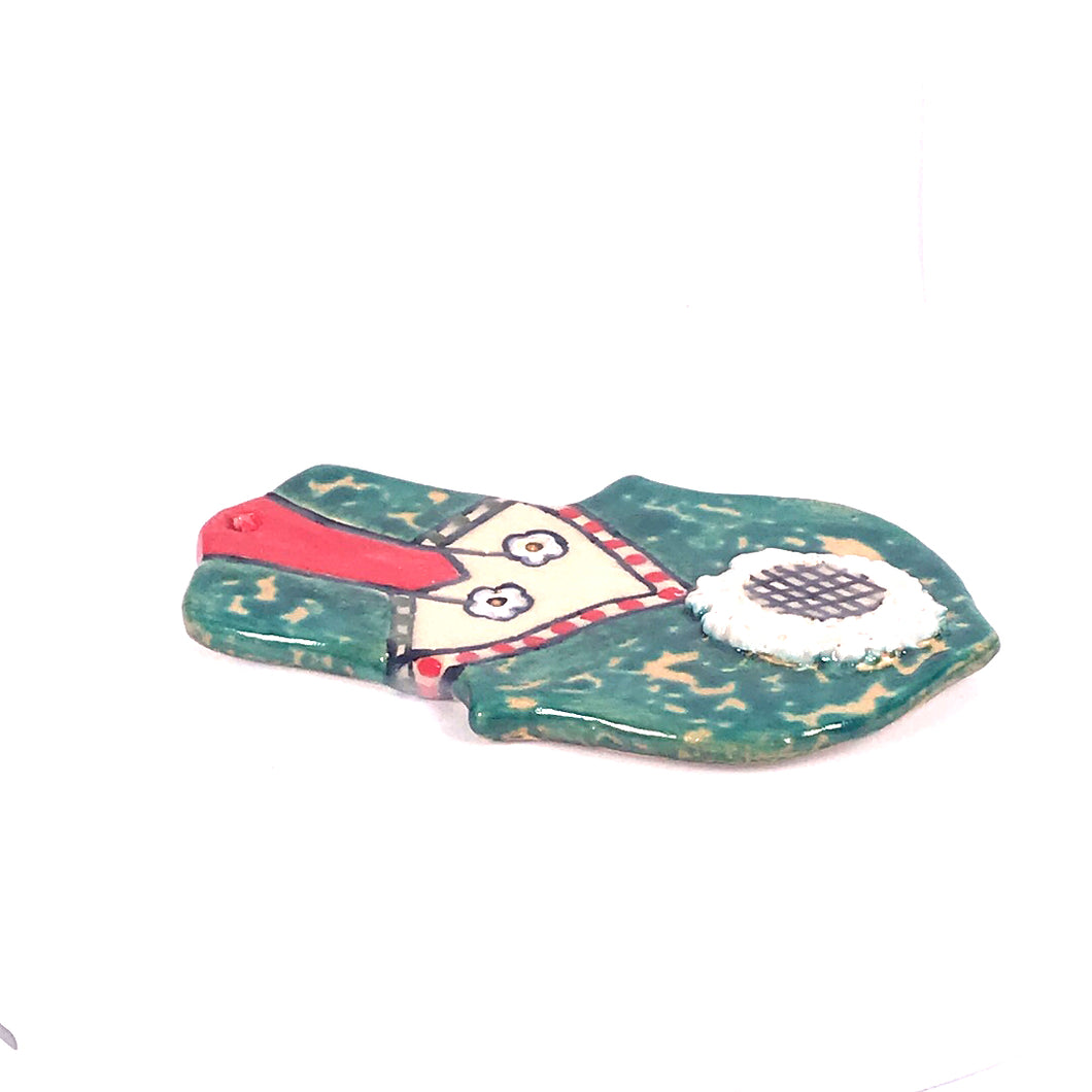 9. Hamsa Lucky Talisman (shaped like a and) ceramic hand- made  Art by Asia Terek