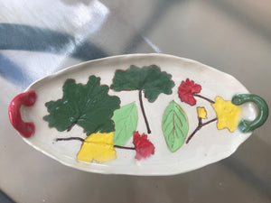 Dish "Leaves"ceramic hand-made Art by Asia Terek