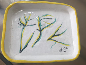 Dish " Hieroglypsh"ceramic hand-made Art by Asia Terek