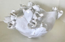 Load image into Gallery viewer, Bowl with flowers &quot;Anemona&quot; white  ceramic hand-made Art by Asia Terek
