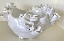 Load image into Gallery viewer, Bowl with flowers &quot;Anemona&quot; white  ceramic hand-made Art by Asia Terek
