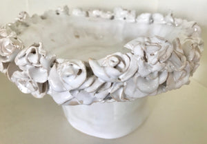 Bowl on the leg "Laura" - with roses  ceramic hand-made Art by Asia Terek