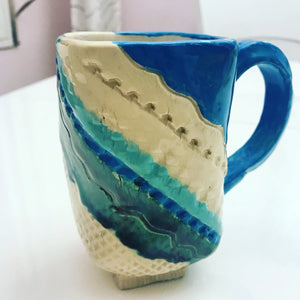 Cup " Azure"ceramic hand- made Art by Asia Terek