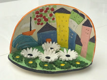 Load image into Gallery viewer, 1. Hanukkah ceramic &quot;Village&quot; hand-made art by Asia Terek
